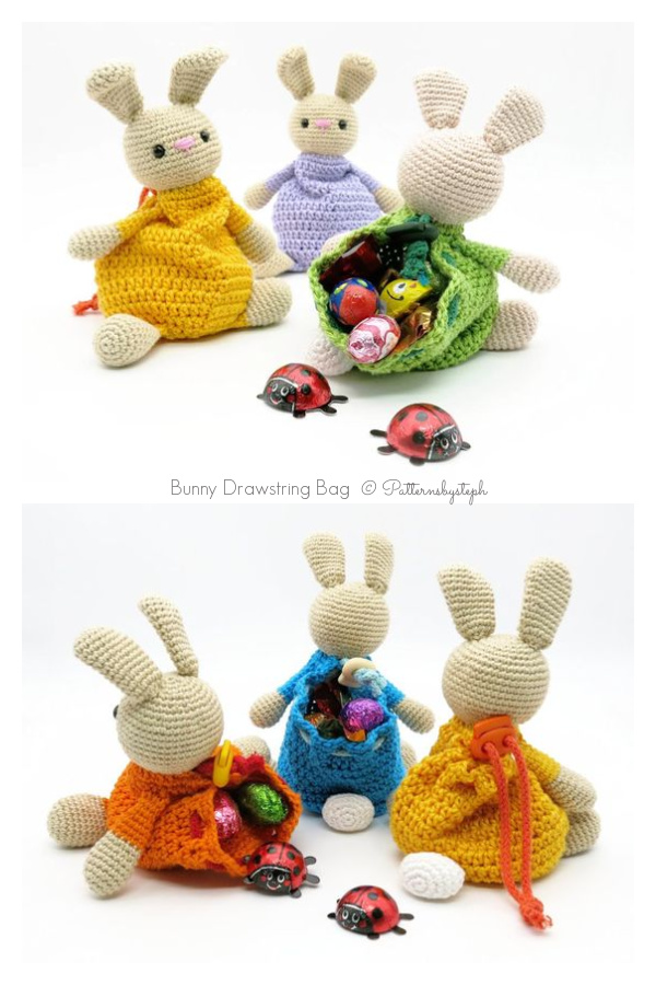 Easter Bunny Drawstring Bag Crochet Patterns