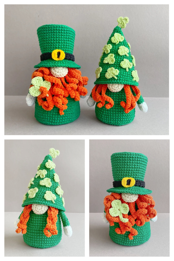 Crochet St Patricks Gnomes couple Amigurumi Patterns