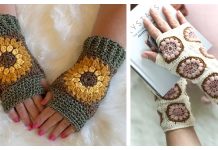 Flower Fingerless Gloves Crochet Patterns Flower Fingerless Gloves Free Crochet Patterns