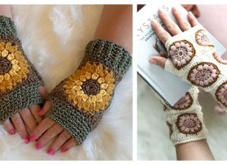 Flower Fingerless Gloves Crochet Patterns Flower Fingerless Gloves Free Crochet Patterns