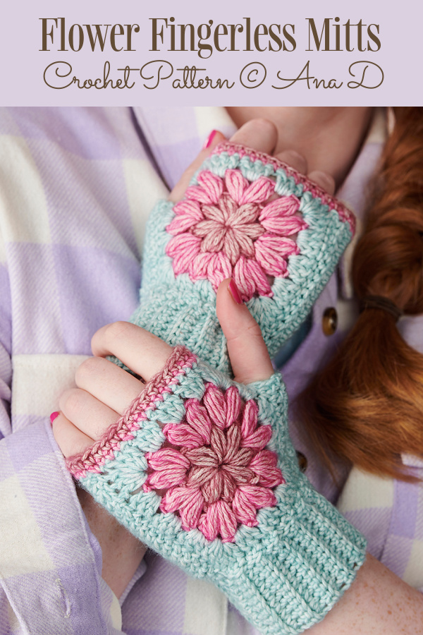 Flower Fingerless Gloves Crochet Patterns