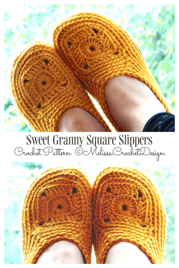 Sweet Granny Square Slippers Crochet Patterns