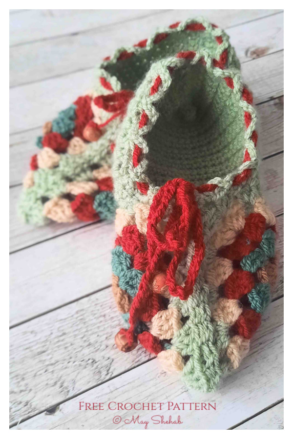 Granny Square Garden Slippers Free Crochet Patterns