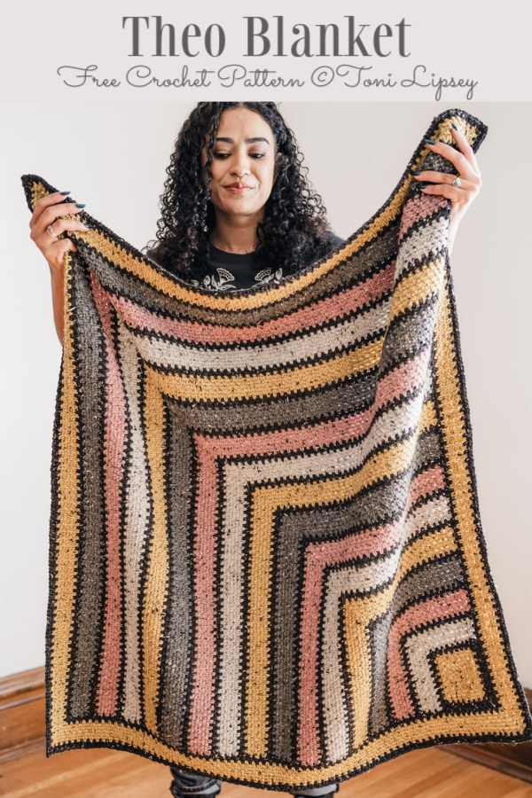 Mitered Theo Blanket Free Crochet Patterns