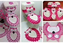 Owl Toilet Tank Seat Cover Set Free Crochet Pattern + Video Owl Toilet Tank Seat Cover Set Free Crochet Pattern + Video