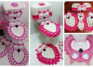 Owl Toilet Tank Seat Cover Set Free Crochet Pattern + Video Owl Toilet Tank Seat Cover Set Free Crochet Pattern + Video