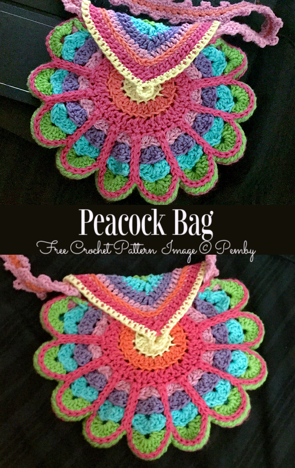 Peacock Bag Free Crochet Pattern 