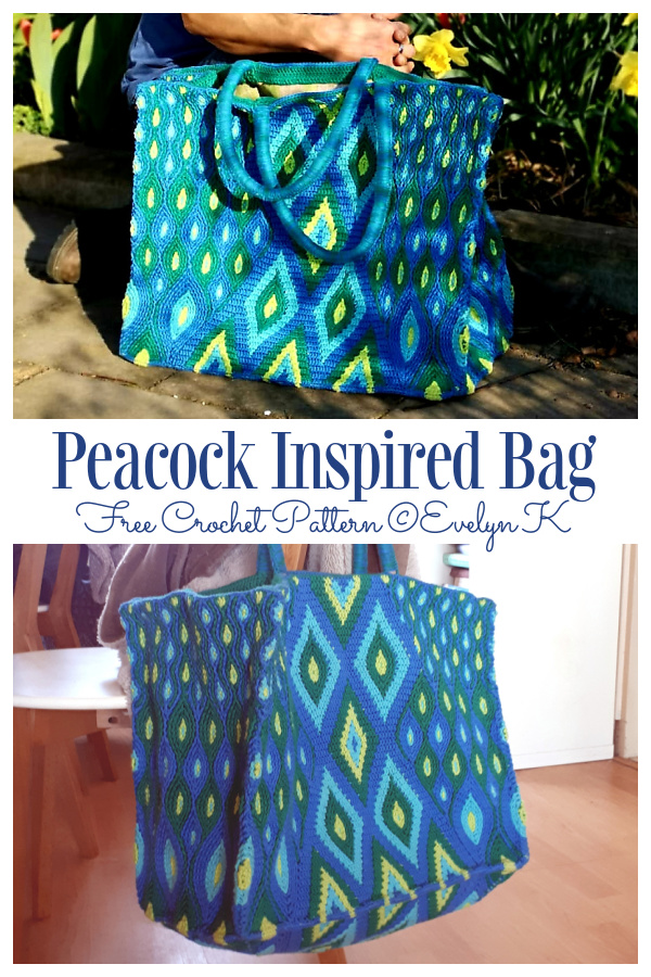 Peacock Inspired Bag Free Crochet Patterns