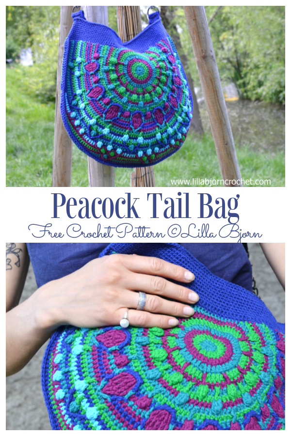 Peacock Tail Bag Free Crochet Pattern + Video