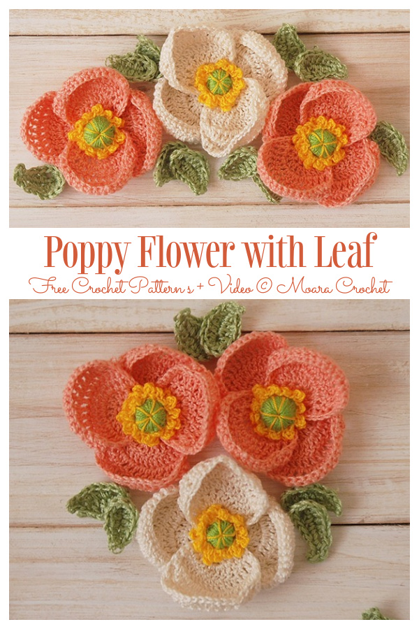 Remembrance Poppy Flower Free  Crochet Patterns + Video