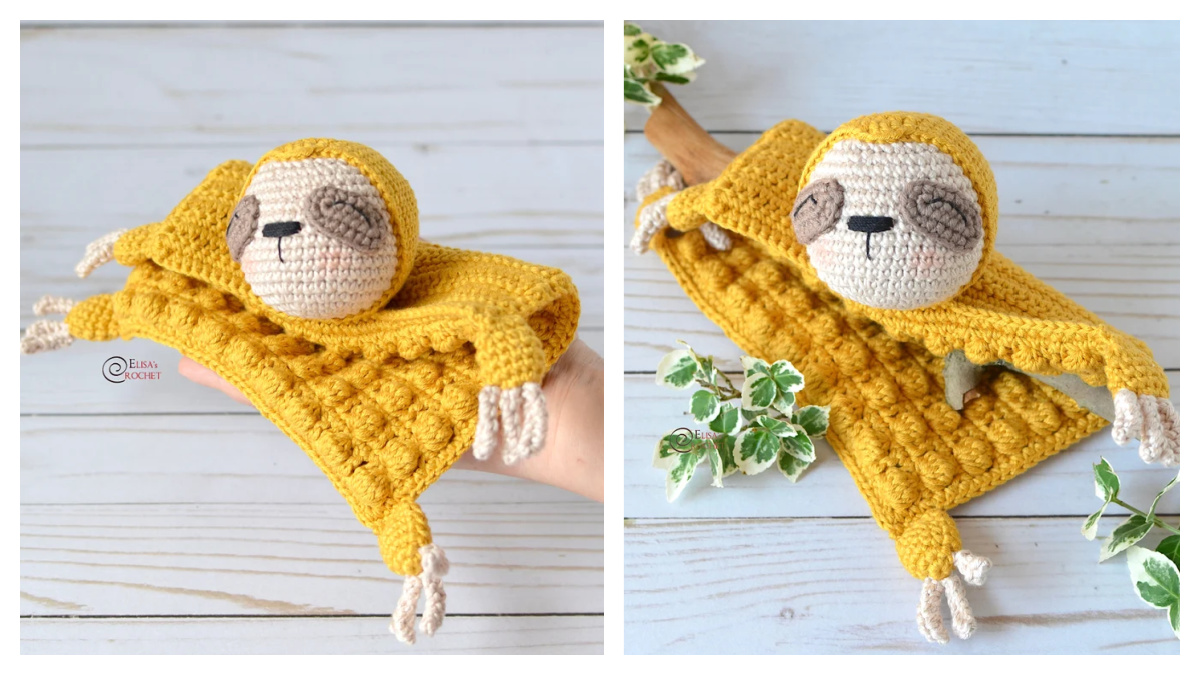 Sloth Security Blanket Free Crochet Pattern