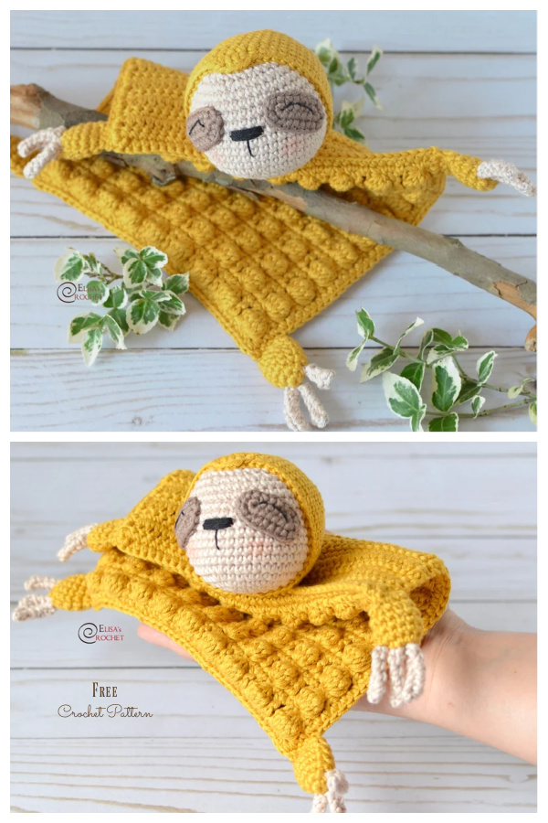 Sloth Security Blanket Free Crochet Pattern