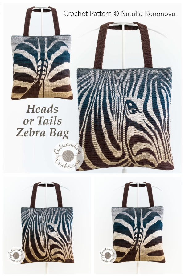 Heads or Tails Zebra Mosaic Bag Crochet Patterns