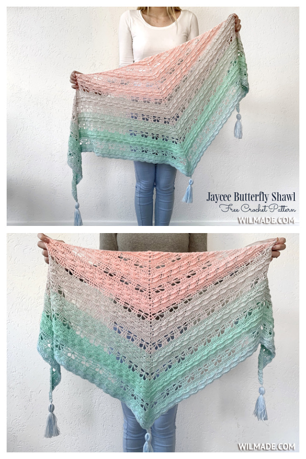 Jaycee Butterfly Shawl Free Crochet Patterns