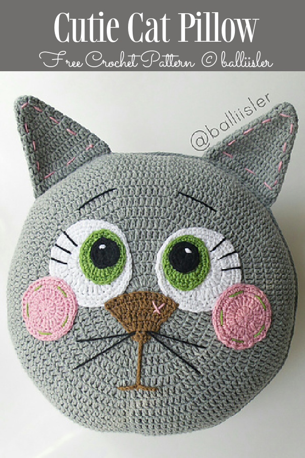 Cutie Cat Pillow Free Crochet Patterns