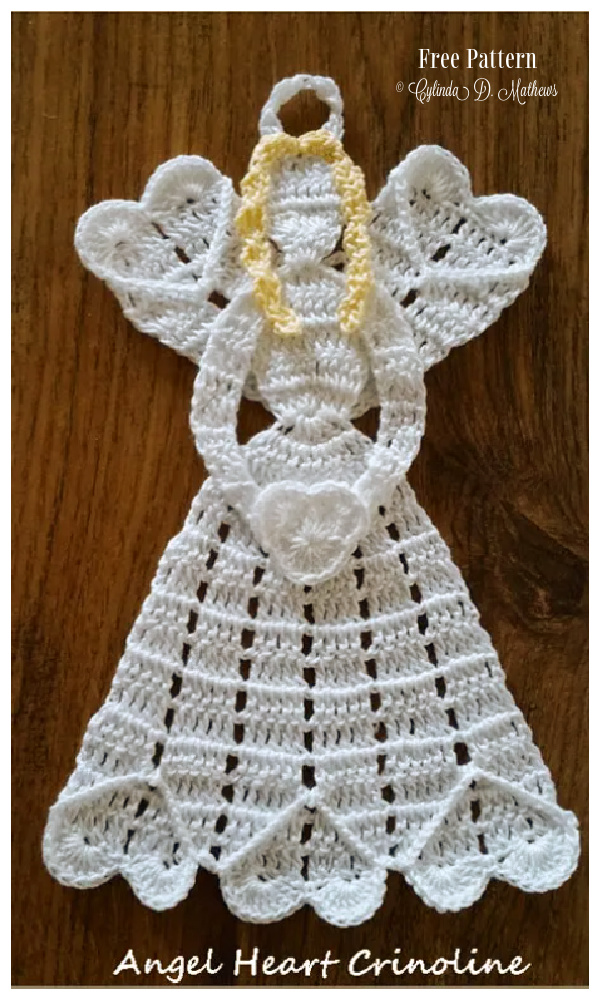 Angel Heart Crinoline Doily Free Crochet Patterns