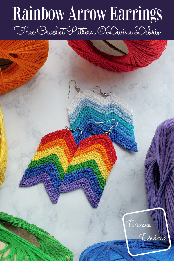 Rainbow Arrow Earrings Free Crochet Patterns 