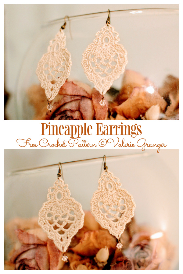Little Pineapple Earrings Free Crochet Patterns 