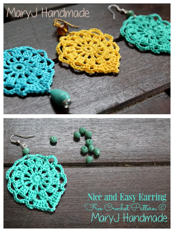 Nice and Easy Earrings Free Crochet Patterns 