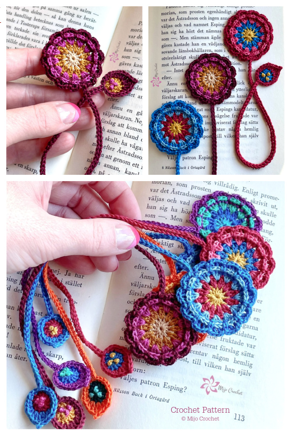 Bookmark Bookflower Crochet Patterns For Mother's Day 