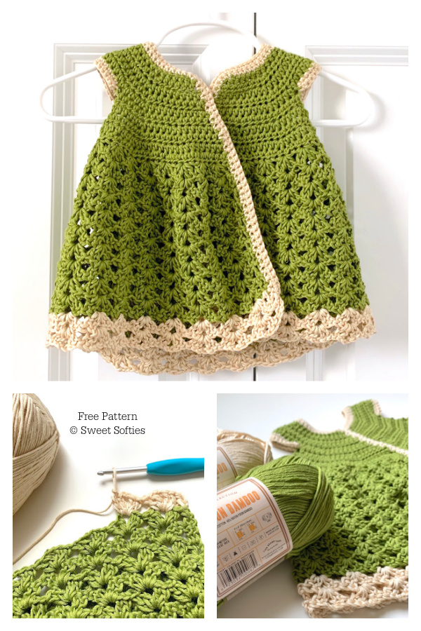 Baby Girl Meadow Cardigan Dress Free Crochet Patterns