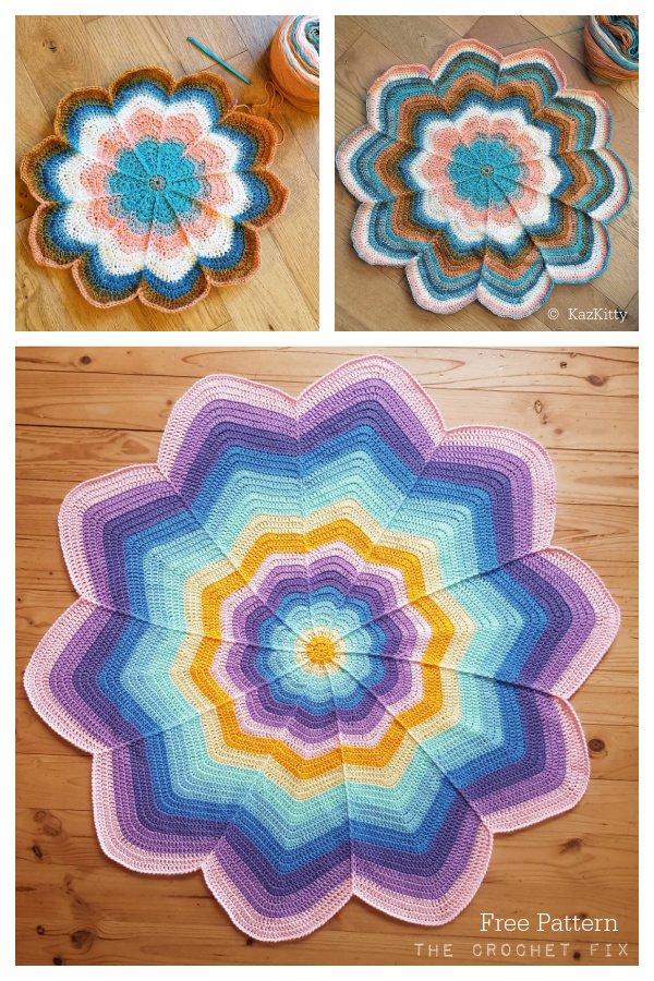 Spoke Flower Blanket Free Crochet Patterns