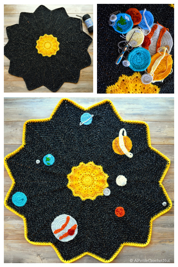 Space, the Ripple Galaxy Star Blanket Free Crochet Patterns 