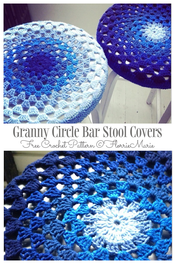 Granny Circle Bar Stool Cover Free Crochet Patterns