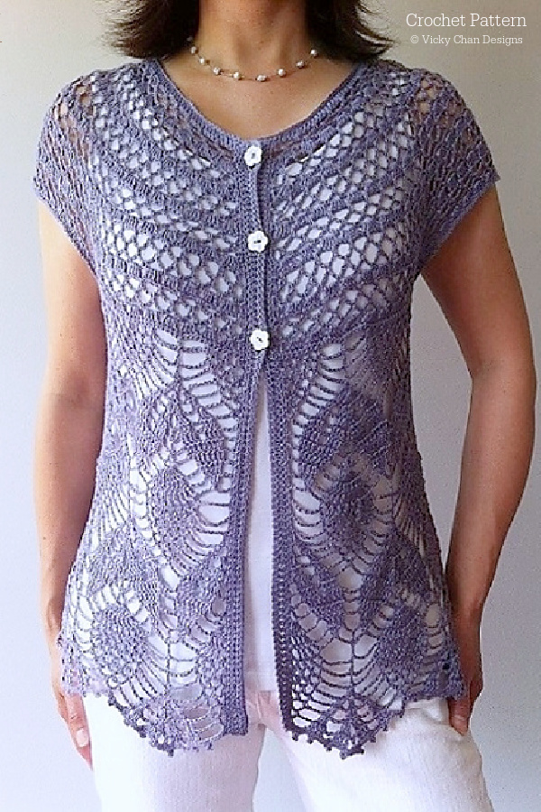 Jamie Short Sleeve Vest Crochet Patterns