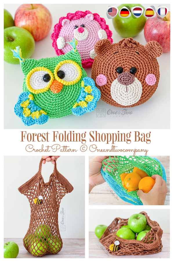 Forest Folding Shopping Bags Crochet Patterns