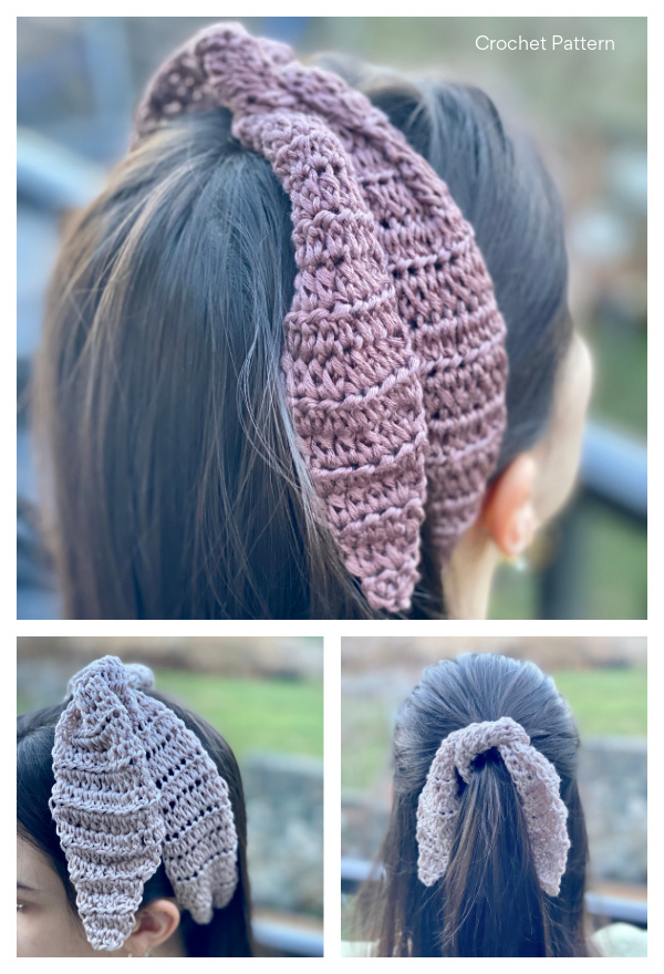 Long Brinley Hair scarf Crochet Patterns