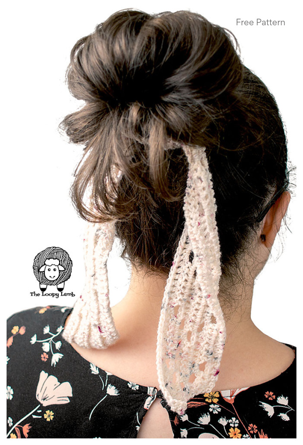 Berry Good Hair Day Hair Scarf Free Crochet Patterns