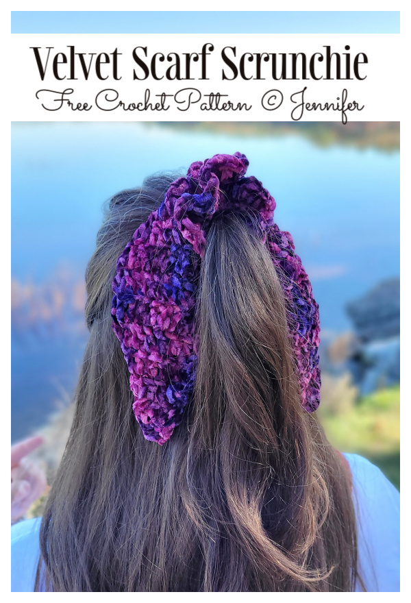 Velvet Scarf Scrunchie Free Crochet Patterns