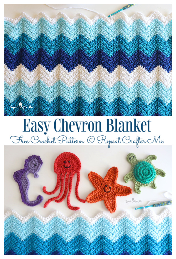 Ocean Friend Chevron Blanket Free Crochet Patterns