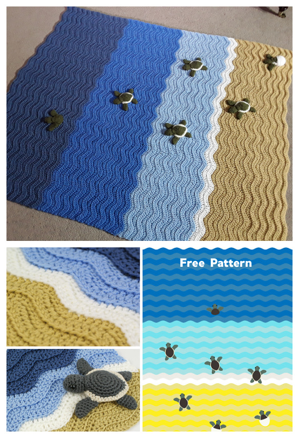 Turtle Beach Blanket Free Crochet Patterns 