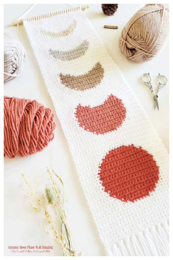 The Autumn Moon Phase Wall Hanging Free Crochet Patterns