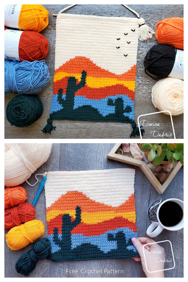 Cool Cactus Wall-Hanging Free Crochet Pattern