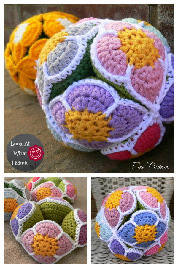 Flower Amish Puzzle Ball Free Crochet Patterns