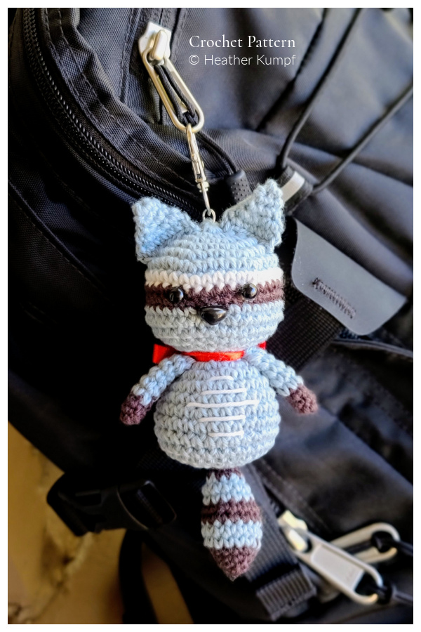 Amigurumi Raccoon Backpack / Keychain Charm Crochet Patterns