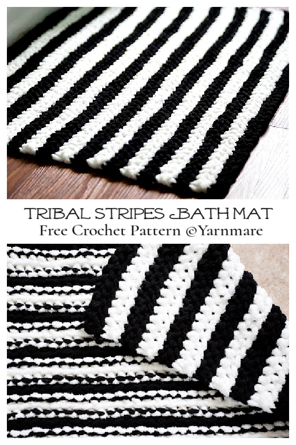 Tribal Stipes Bathmat Free Crochet Patterns