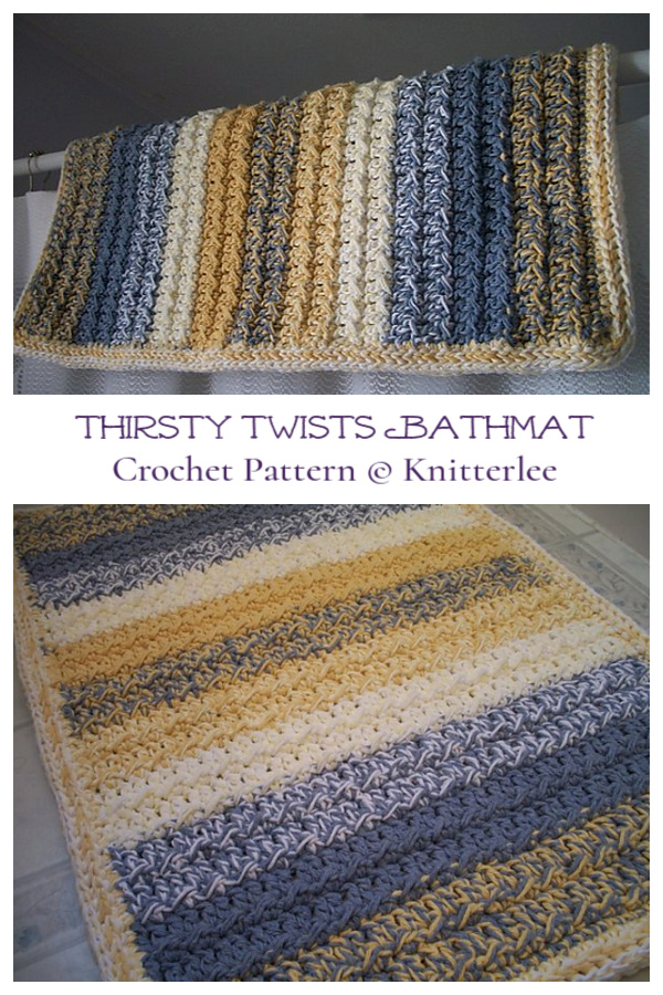 Thirsty Twists Bathmat Crochet Patterns