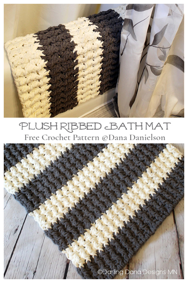 Plush Ribbed Bath Mat Free Crochet Patterns