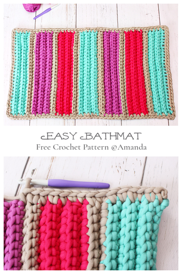 Easy Chunky Bath Mat Free Crochet Patterns