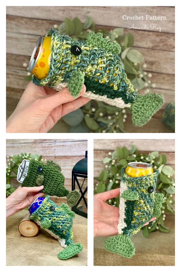 Largemouth Bass Fish Can Cozy Crochet Patterns