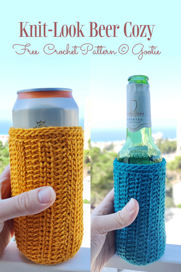 Knit-Look Beer Cozy Free Crochet Patterns