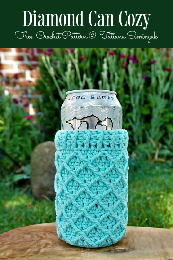 Diamond Can Cozy Free Crochet Patterns