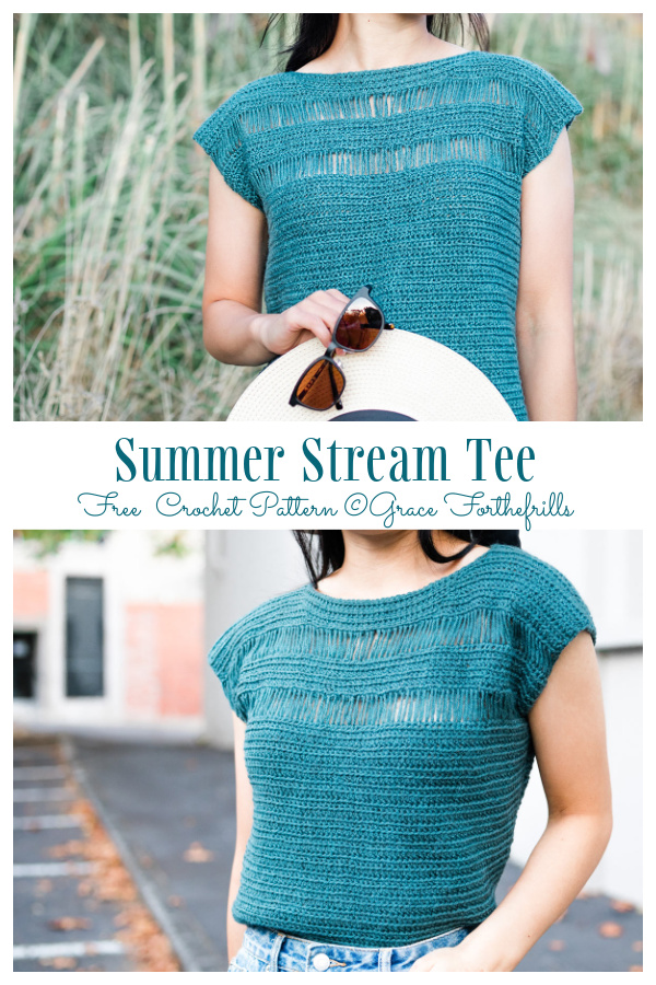 Broomstick Summer Tee Top Free Crochet Patterns