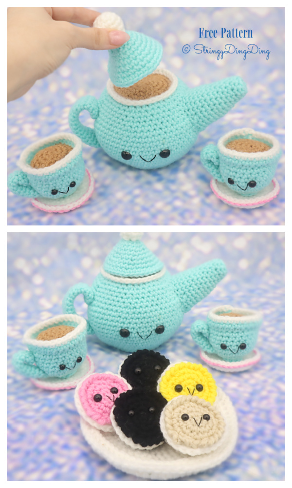 Toy Tea Set Free Crochet Patterns
