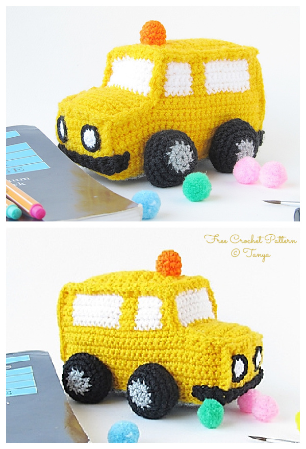 Amigurumi Toy Bus Free Crochet Patterns 