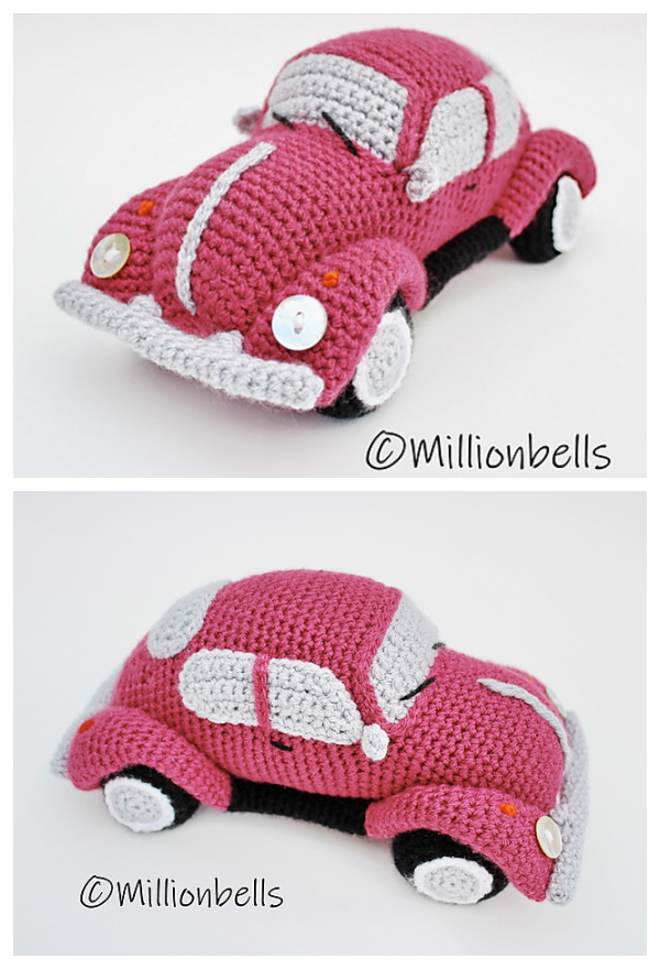 Amigurumi Toy Beetle Classic Retro Car Crochet Patterns 